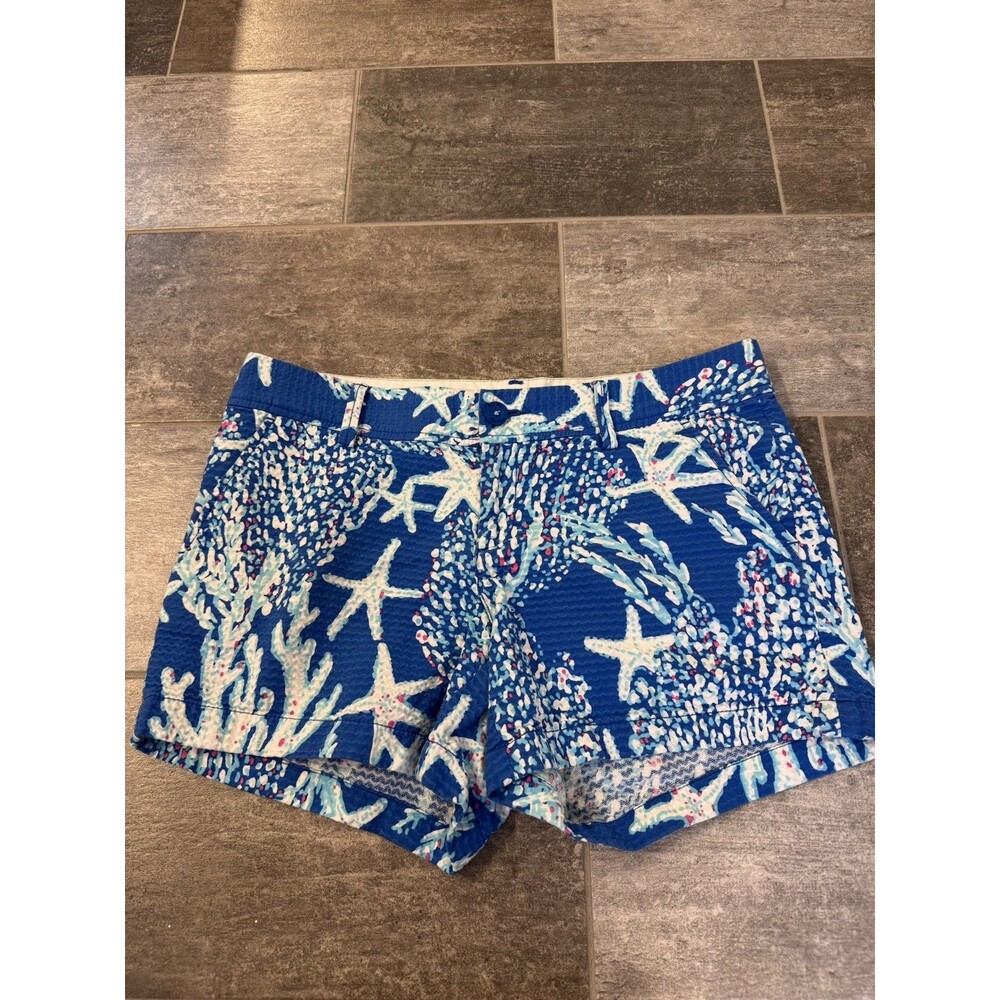 Lilly Pulitzer Women's Callahan Shorts, Blue Starfish, Size 12, Excellent